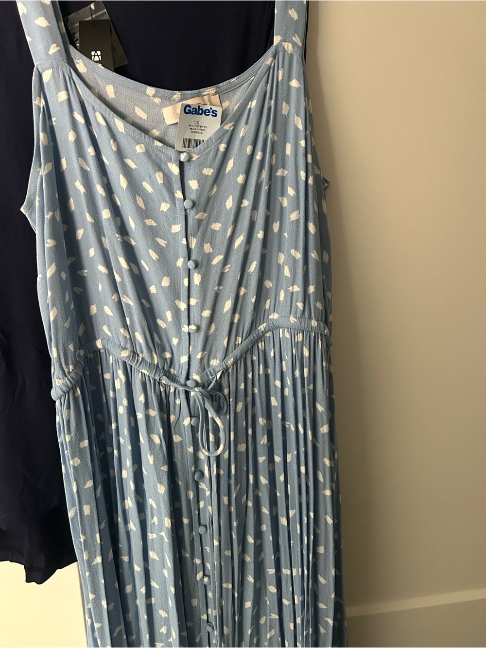 LOFT Light Blue and White High-Low Dress. Soft riffle bottom. Wide straps